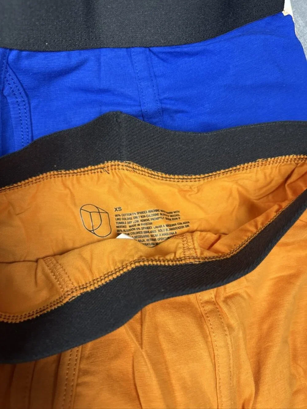 Target Mens Boxer Briefs Lot of 7 Blue Orange Black Patterned XS Underwear